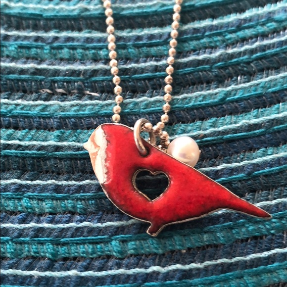 Red bird necklace - Picture 3 of 4